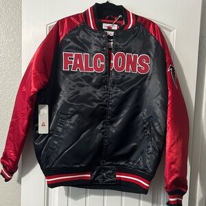 Mitchell & Ness Black and Red Falcons Bomber Jacket